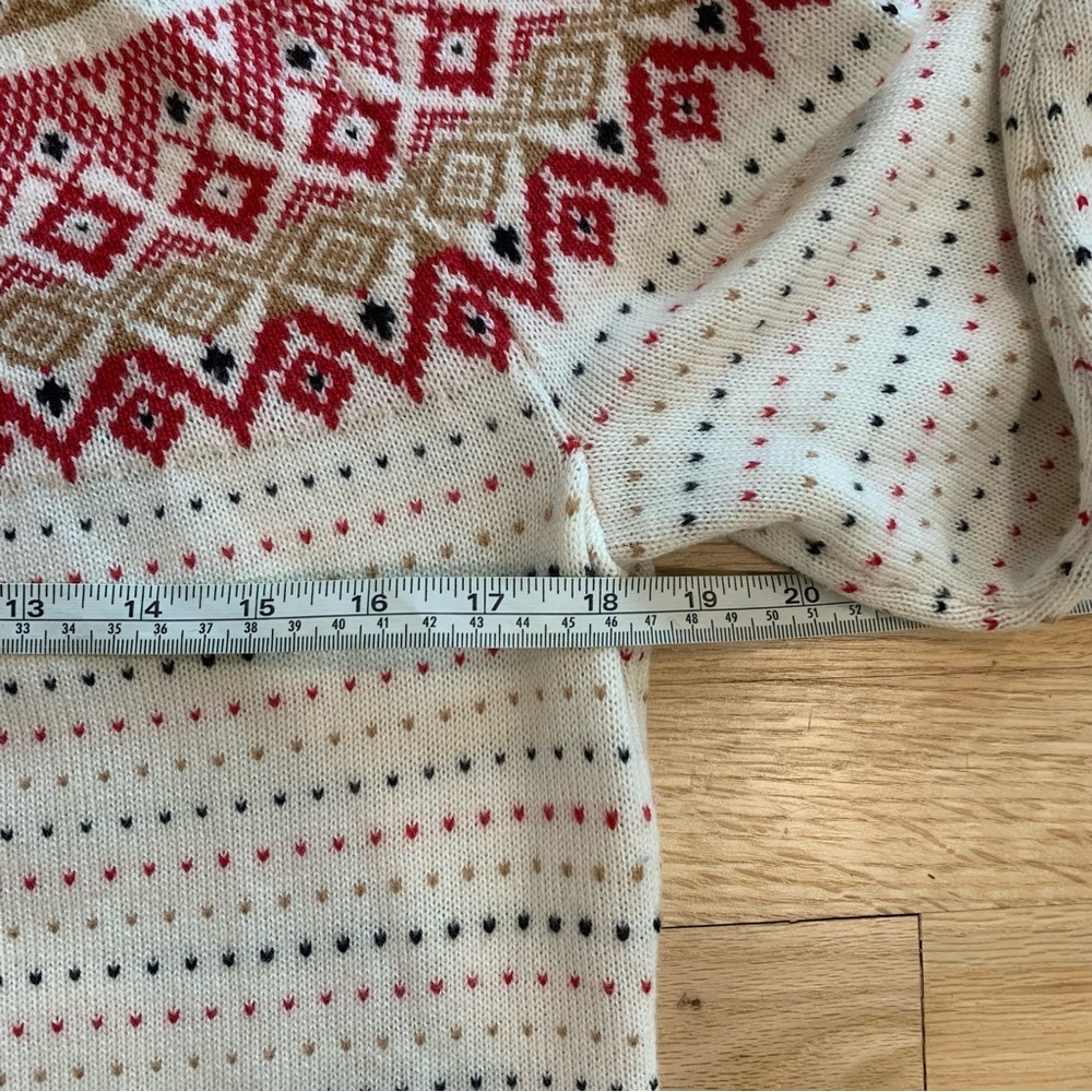 Talbots Womens Diamond Fair Isle Wool Blend‎ Sweater Winter Cozy Aspen Size Med - Picture 10 of 11